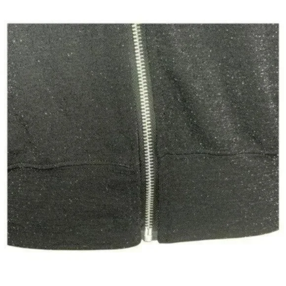 Wild Fable Black Zip Long Sleeves Shimmer Casual Lightweight Sweater Size M - Picture 9 of 13